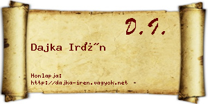 Dajka Irén névjegykártya